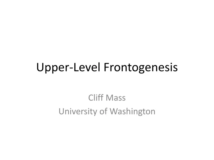 upper level frontogenesis