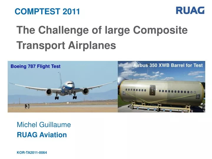 the challenge of large composite transport airplanes
