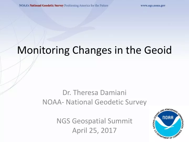 monitoring changes in the geoid
