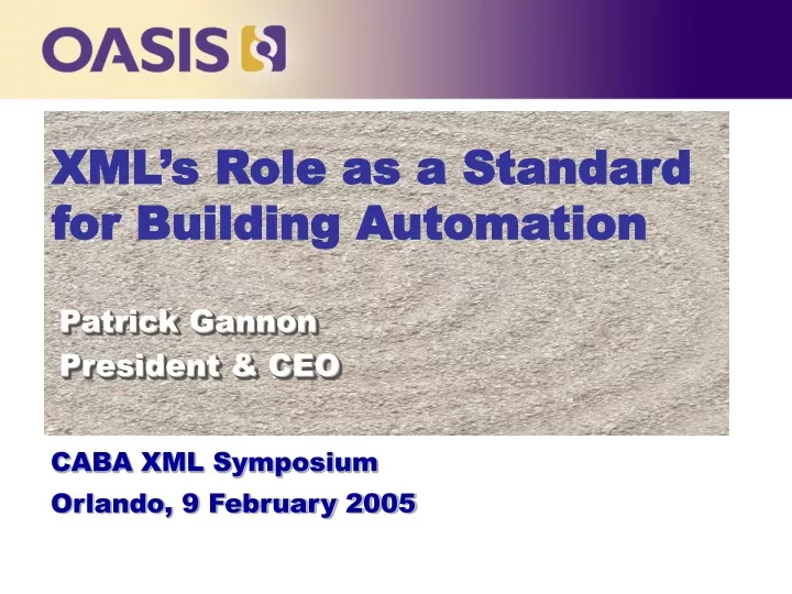 xml s role as a standard for building automation