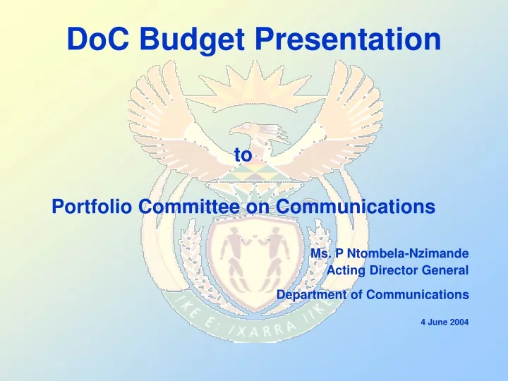 doc budget presentation