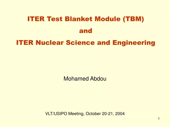 iter test blanket module tbm and iter nuclear