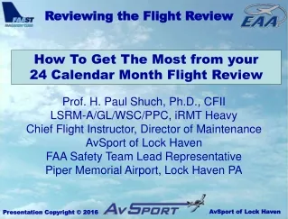 How To Get The Most from your  24 Calendar Month Flight Review