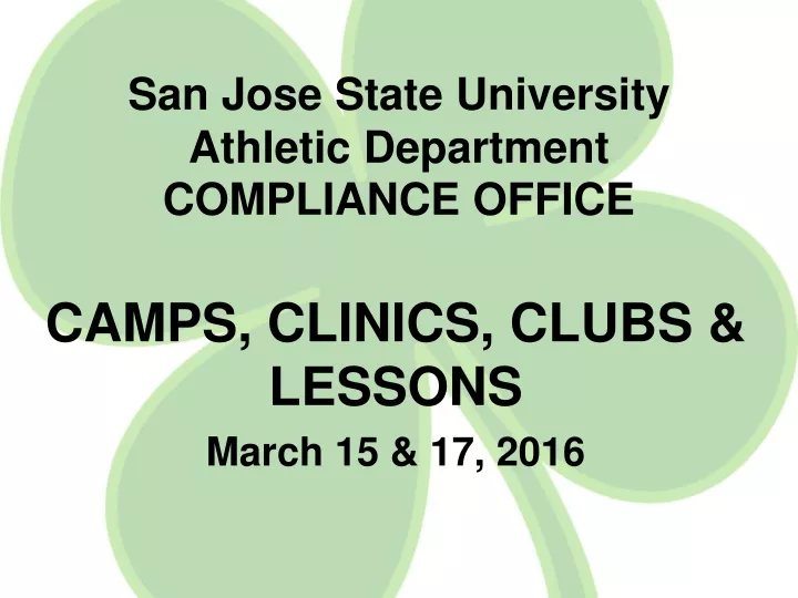 san jose state university athletic department compliance office