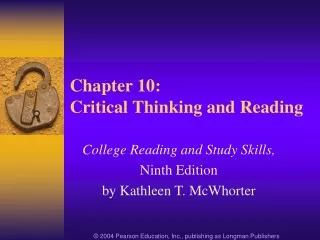 Chapter 10:  Critical Thinking and Reading