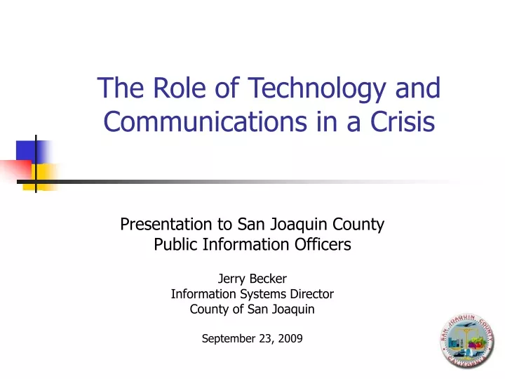 the role of technology and communications in a crisis