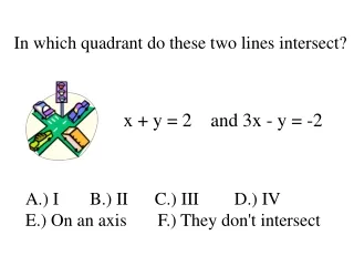 In which quadrant do these two lines intersect?