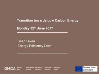 Transition towards Low Carbon Energy Monday 12 th  June 2017