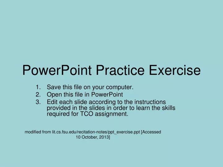 powerpoint practice exercise