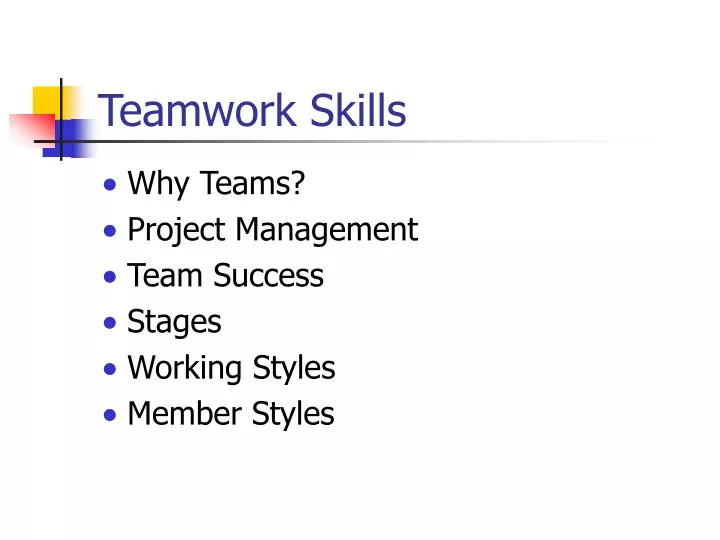 teamwork skills