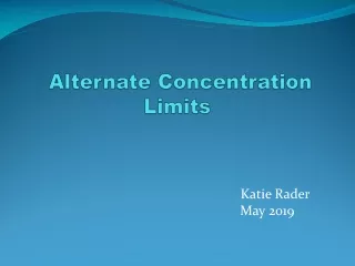 Alternate Concentration  Limits