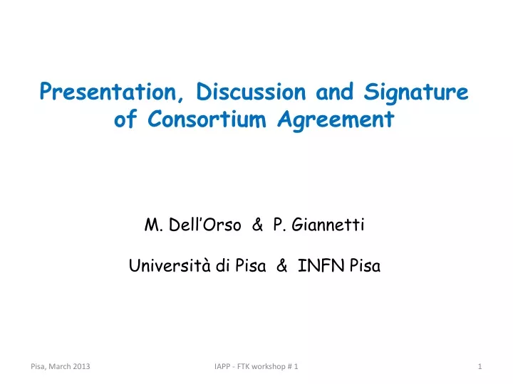 presentation discussion and signature