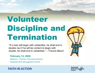 Volunteer Discipline and Termination