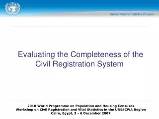 Evaluating the Completeness of the Civil Registration System
