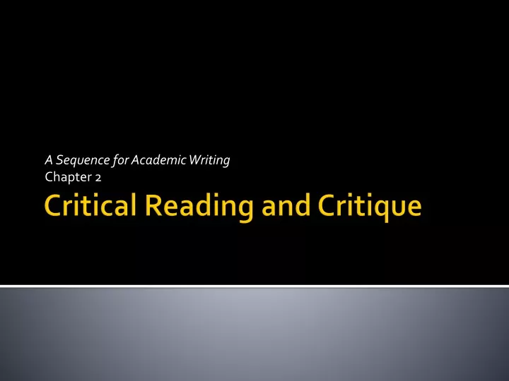 a sequence for academic writing chapter 2