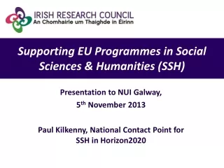 Supporting EU Programmes in Social Sciences &amp; Humanities (SSH)