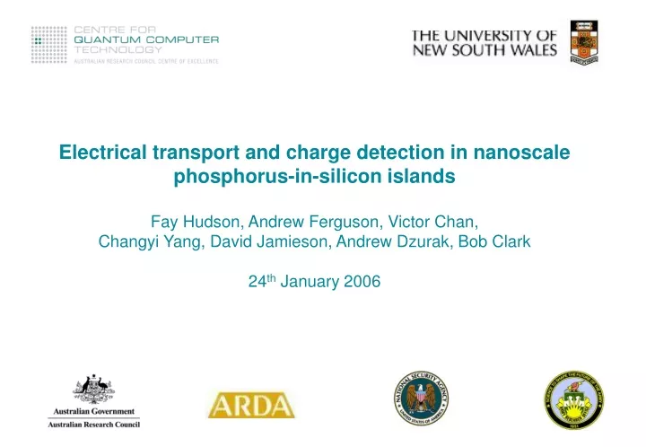 electrical transport and charge detection
