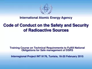 Code of Conduct on the Safety and Security of Radioactive Sources