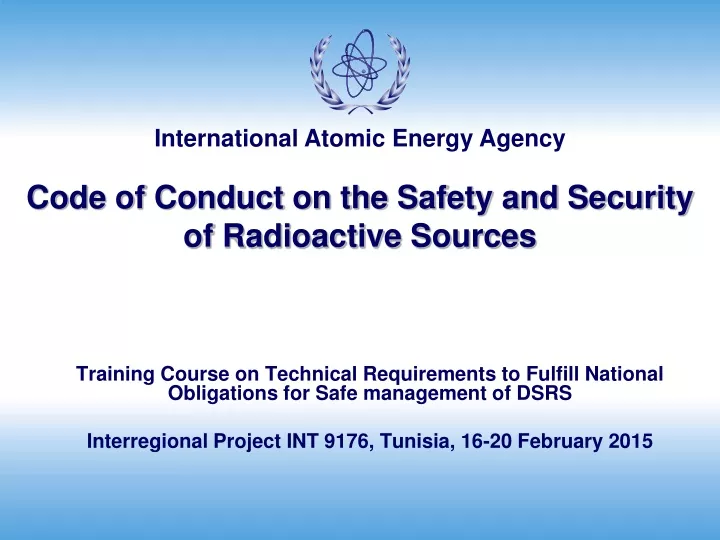 code of conduct on the safety and security of radioactive sources