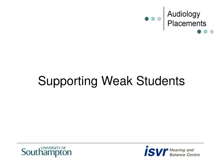 supporting weak students