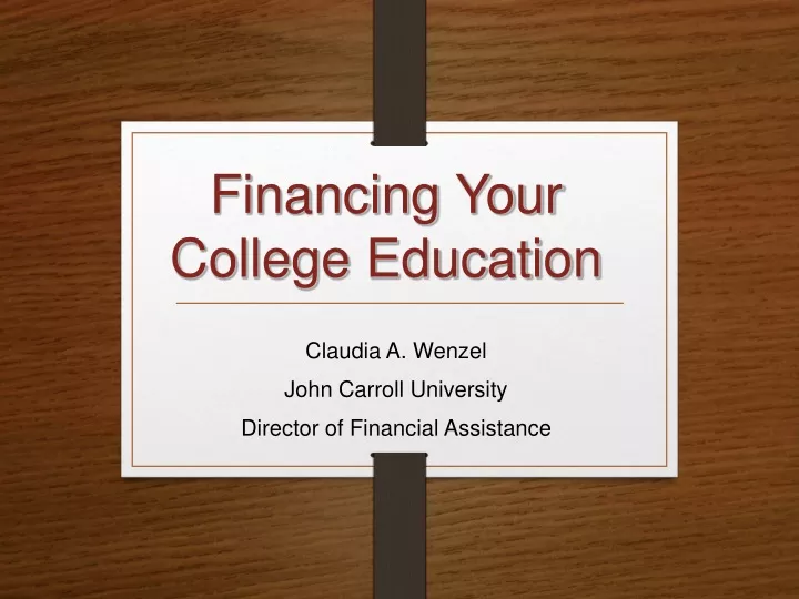 financing your college education