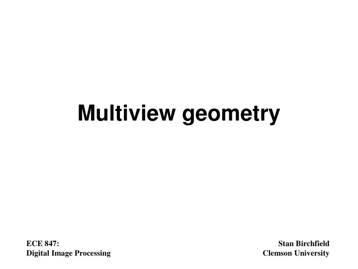multiview geometry