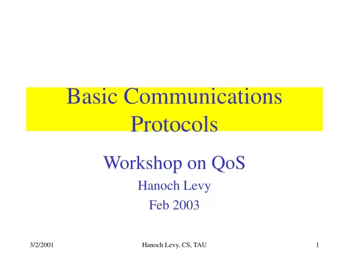 basic communications protocols