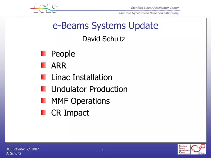 e beams systems update