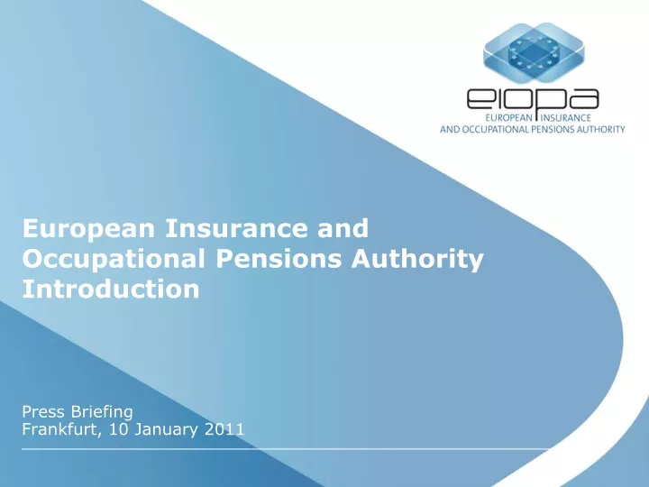 european insurance and occupational pensions authority introduction