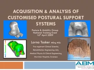 Acquisition &amp; Analysis of customised postural support systems