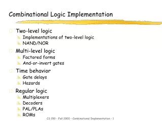 Combinational Logic Implementation