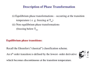 Description of Phase Transformation