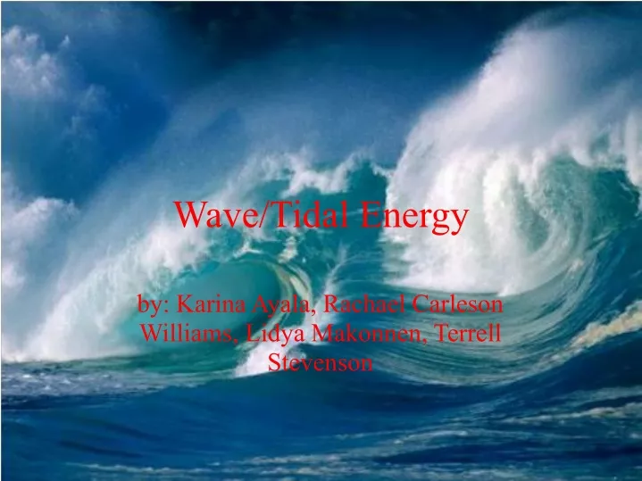 wave tidal energy
