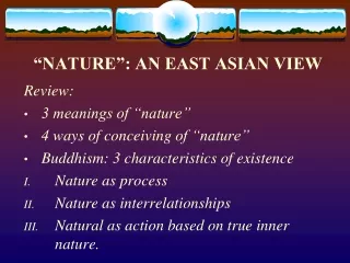 “NATURE”: AN EAST ASIAN VIEW