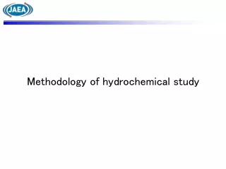 Methodology of hydrochemical study