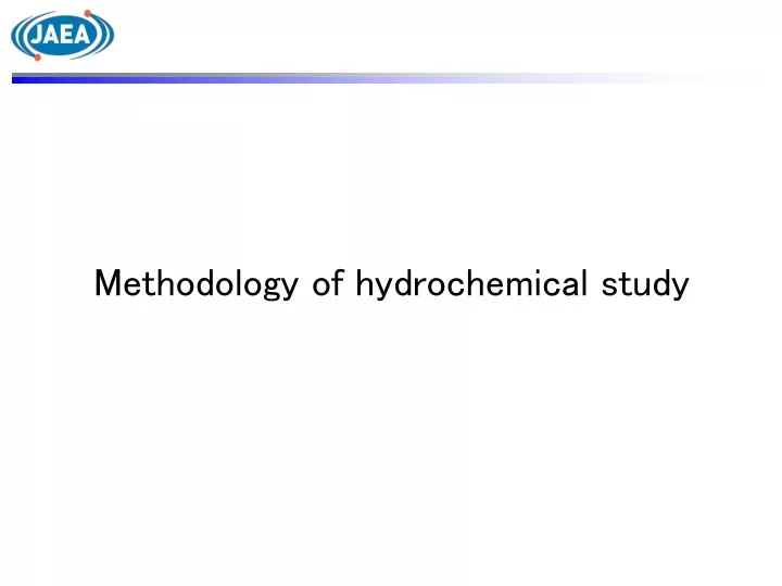 methodology of hydrochemical study