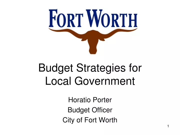 budget strategies for local government