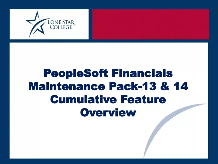 peoplesoft financials maintenance pack