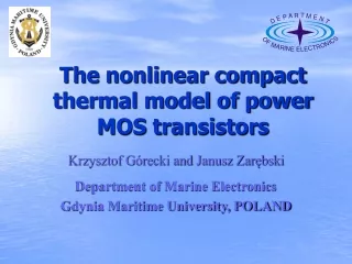 The nonlinear compact thermal model of power MOS transistors