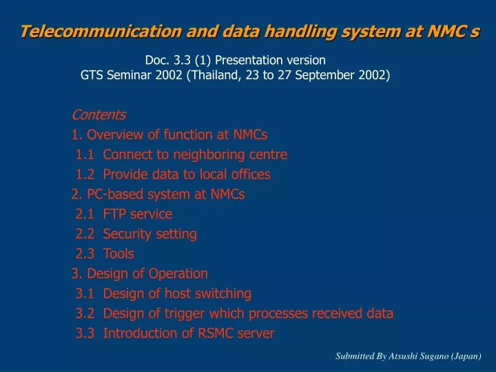 telecommunication and data handling system