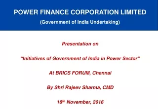 POWER FINANCE CORPORATION LIMITED (Government of India Undertaking)