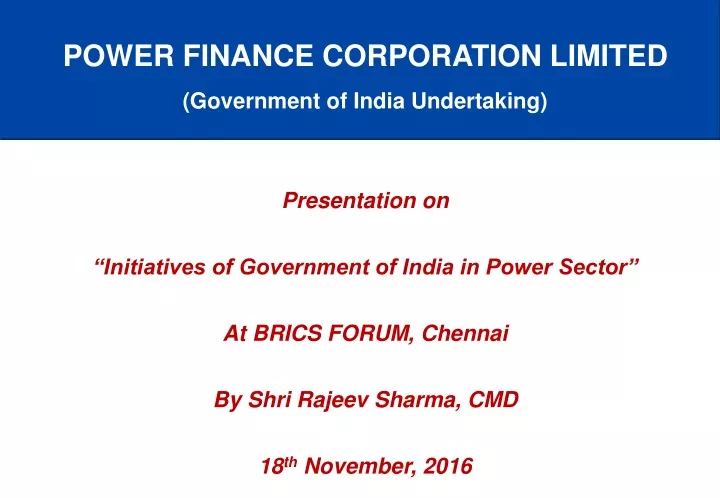 power finance corporation limited government