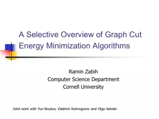 A Selective Overview of Graph Cut Energy Minimization Algorithms