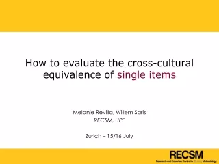 How to evaluate the cross-cultural equivalence of  single items