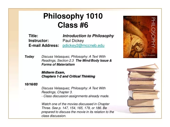 philosophy 1010 class 6