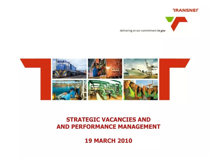 strategic vacancies and and performance management 19 march 2010