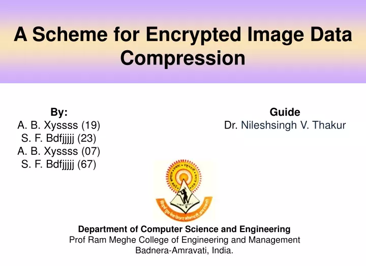 a scheme for encrypted image data compression
