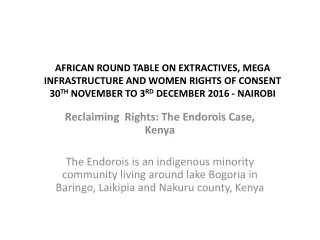 Reclaiming  Rights: The Endorois Case, Kenya