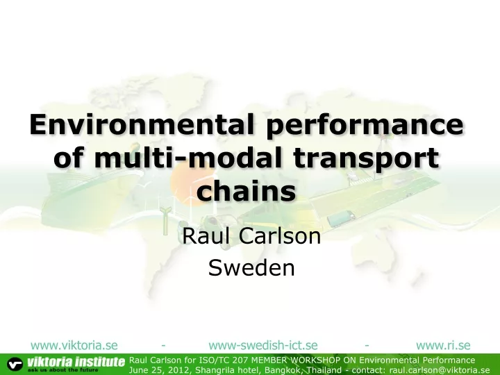 environmental performance of multi modal transport chains