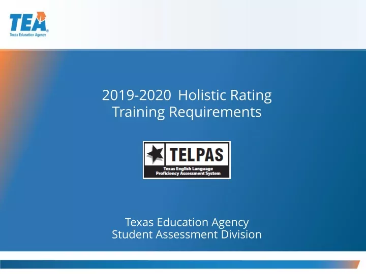 2019 2020 holistic rating training requirements texas education agency student assessment division